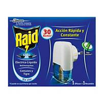 Difusor electrico + recambio insecticida RAID 30 noches