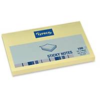 LYRECO PLAIN YELLOW STICKY NOTES 125 X 75MM