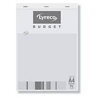 LYRECO BUDGET NOTEPAD  A4 SQUARED 5X5MM STAPLED 50 SHEETS