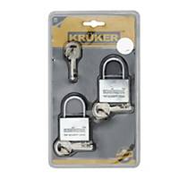 KRUKER กุญแจแขวนมาสเตอร์คีย์ คอสั้น 40มม 2ตัว/ชุด