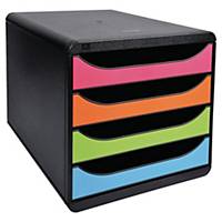 Schubladensystem Exacompta Big Box Plus Harlequin, 4 Schubladen, farbig ass.